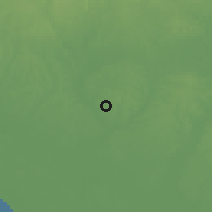 Shaded relief of the 60 km around Irele, drawn from the GMTED2010 grid