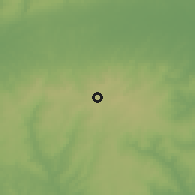 Shaded relief of the 60 km around Irrua, drawn from the GMTED2010 grid