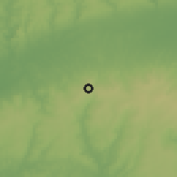 Shaded relief of the 60 km around Iruekpen, drawn from the GMTED2010 grid
