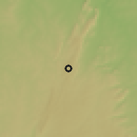 Shaded relief of the 60 km around Isanlu Isin, drawn from the GMTED2010 grid