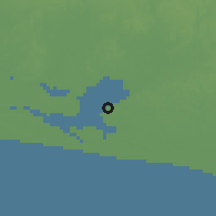 Shaded relief of the 60 km around Iwopin, drawn from the GMTED2010 grid