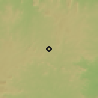Shaded relief of the 60 km around Iyara, drawn from the GMTED2010 grid
