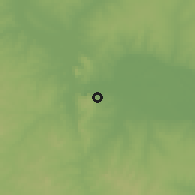 Shaded relief of the 60 km around Jebba, drawn from the GMTED2010 grid