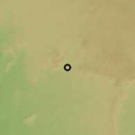 Shaded relief of the 60 km around Karsana, drawn from the GMTED2010 grid