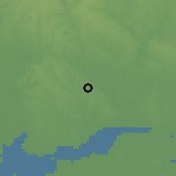 Shaded relief of the 60 km around Ajeregun, drawn from the GMTED2010 grid
