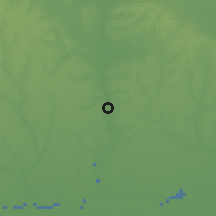 Shaded relief of the 60 km around Ajilete, drawn from the GMTED2010 grid