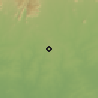 Shaded relief of the 60 km around Kuragwi, drawn from the GMTED2010 grid
