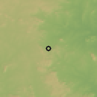 Shaded relief of the 60 km around Kuroro, drawn from the GMTED2010 grid