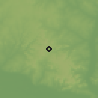 Shaded relief of the 60 km around Kutigi, drawn from the GMTED2010 grid