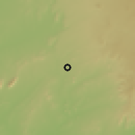 Shaded relief of the 60 km around Kwaya, drawn from the GMTED2010 grid