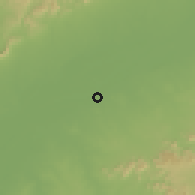 Shaded relief of the 60 km around Lau, drawn from the GMTED2010 grid