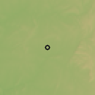 Shaded relief of the 60 km around Mahuta, drawn from the GMTED2010 grid