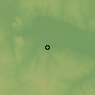 Shaded relief of the 60 km around Manfu, drawn from the GMTED2010 grid