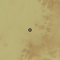 Shaded relief of the 60 km around Mubi, drawn from the GMTED2010 grid