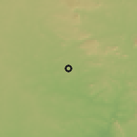 Shaded relief of the 60 km around Oba, drawn from the GMTED2010 grid