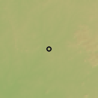 Shaded relief of the 60 km around Oba, drawn from the GMTED2010 grid