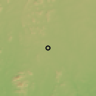 Shaded relief of the 60 km around Oba Ile, drawn from the GMTED2010 grid