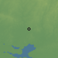 Shaded relief of the 60 km around Alakuka, drawn from the GMTED2010 grid