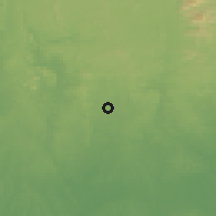 Shaded relief of the 60 km around Odigbo, drawn from the GMTED2010 grid