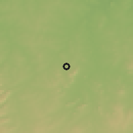 Shaded relief of the 60 km around Odo Ere, drawn from the GMTED2010 grid