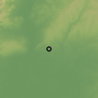 Shaded relief of the 60 km around Ogbogbo, drawn from the GMTED2010 grid