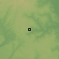 Shaded relief of the 60 km around Okaigben, drawn from the GMTED2010 grid
