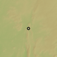 Shaded relief of the 60 km around Oke Mesi, drawn from the GMTED2010 grid