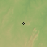 Shaded relief of the 60 km around Oke Odde, drawn from the GMTED2010 grid