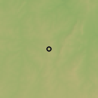 Shaded relief of the 60 km around Oke Oyi, drawn from the GMTED2010 grid
