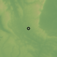 Shaded relief of the 60 km around Okigwe, drawn from the GMTED2010 grid