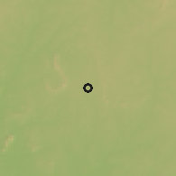 Shaded relief of the 60 km around Oko, drawn from the GMTED2010 grid