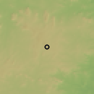 Shaded relief of the 60 km around Okpa, drawn from the GMTED2010 grid