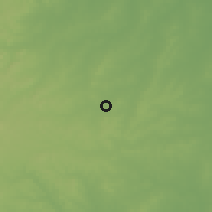 Shaded relief of the 60 km around Okpeje, drawn from the GMTED2010 grid