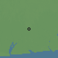 Shaded relief of the 60 km around Okpiri, drawn from the GMTED2010 grid