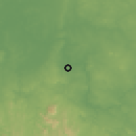 Shaded relief of the 60 km around Okuni, drawn from the GMTED2010 grid