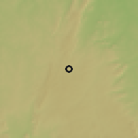 Shaded relief of the 60 km around Omu, drawn from the GMTED2010 grid