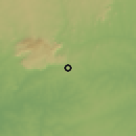 Shaded relief of the 60 km around Alogani, drawn from the GMTED2010 grid