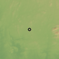 Shaded relief of the 60 km around Ondo, drawn from the GMTED2010 grid