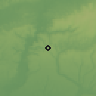 Shaded relief of the 60 km around Ora, drawn from the GMTED2010 grid