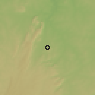 Shaded relief of the 60 km around Ore Agor, drawn from the GMTED2010 grid