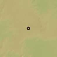Shaded relief of the 60 km around Orin, drawn from the GMTED2010 grid