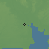 Shaded relief of the 60 km around Oron, drawn from the GMTED2010 grid