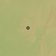 Shaded relief of the 60 km around Ota, drawn from the GMTED2010 grid