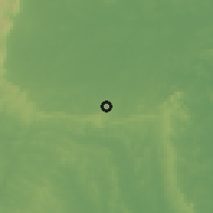 Shaded relief of the 60 km around Ama Okwe, drawn from the GMTED2010 grid