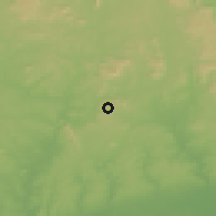 Shaded relief of the 60 km around Otwa, drawn from the GMTED2010 grid