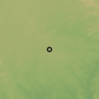 Shaded relief of the 60 km around Owo, drawn from the GMTED2010 grid