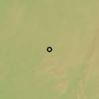 Shaded relief of the 60 km around Oyan, drawn from the GMTED2010 grid
