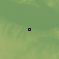 Shaded relief of the 60 km around Pategi, drawn from the GMTED2010 grid