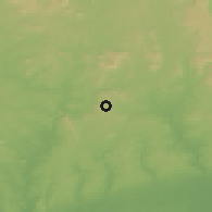 Shaded relief of the 60 km around Amoya, drawn from the GMTED2010 grid
