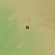 Shaded relief of the 60 km around Sabojibi, drawn from the GMTED2010 grid